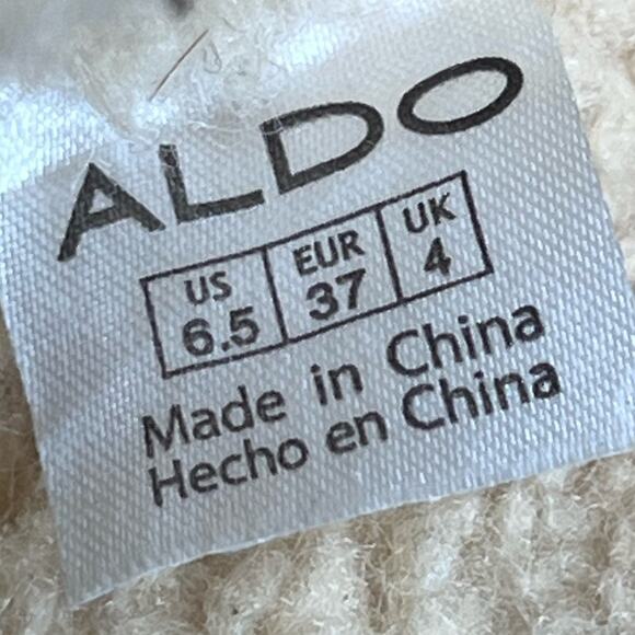 Aldo Gray Suede Shearling Fur Lined Zip-Up Wedge Heel Ankle Boots Women Size 6.5 - Picture 12 of 12